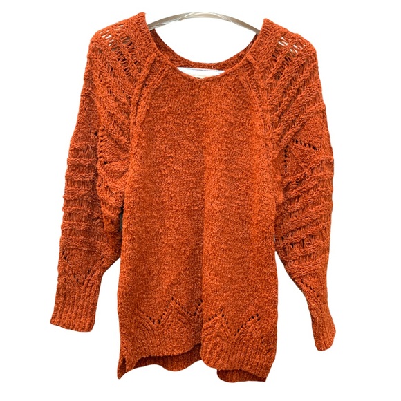 Anthropologie Pilcro Luna Pointelle sweater CEDAR SM - Picture 3 of 7